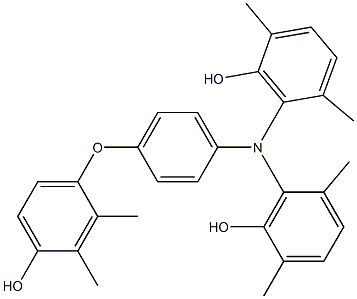 N,N-Bis(6-hydroxy-2,5-dimethylphenyl)-4-(4-hydroxy-2,3-dimethylphenoxy)benzenamine 구조식 이미지