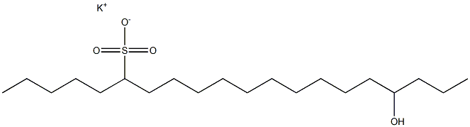 17-Hydroxyicosane-6-sulfonic acid potassium salt Structure