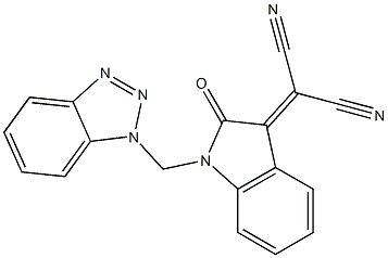 2-[(1-(1H-Benzotriazol-1-ylmethyl)-2-oxo-2,3-dihydro-1H-indol)-3-ylidene]malononitrile Structure