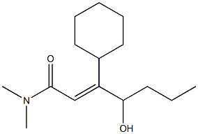 (E)-3-(1-Hydroxybutyl)-3-cyclohexyl-N,N-dimethylpropenamide 구조식 이미지