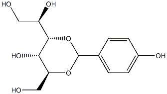 3-O,5-O-(4-Hydroxybenzylidene)-L-glucitol 구조식 이미지