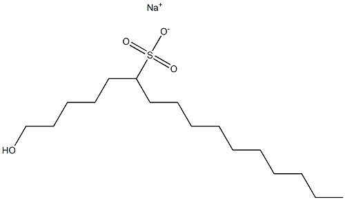 1-Hydroxyhexadecane-6-sulfonic acid sodium salt Structure