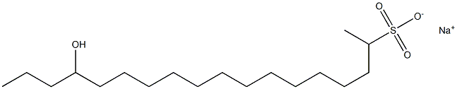 15-Hydroxyoctadecane-2-sulfonic acid sodium salt Structure