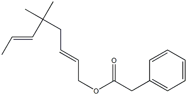 Phenylacetic acid 5,5-dimethyl-2,6-octadienyl ester Structure