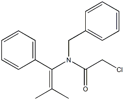 N-(1-Phenyl-2-methyl-1-propenyl)-N-benzyl-2-chloroacetamide 구조식 이미지