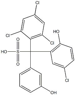 (3-Chloro-6-hydroxyphenyl)(2,4,6-trichlorophenyl)(3-hydroxyphenyl)methanesulfonic acid Structure