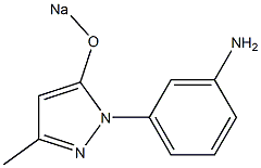 1-(m-Aminophenyl)-5-sodiooxy-3-methyl-1H-pyrazole 구조식 이미지