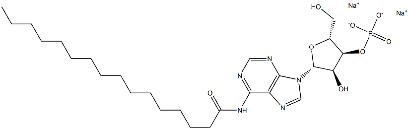 N-Palmitoyladenosine-3'-phosphoric acid disodium salt 구조식 이미지