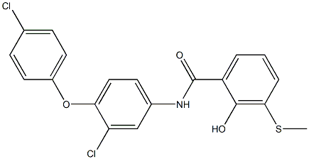 2-Hydroxy-3-methylthio-N-[3-chloro-4-(4-chlorophenoxy)phenyl]benzamide Structure