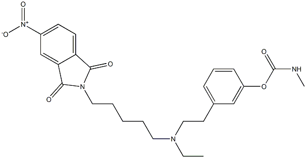 N-[5-[Ethyl[2-[3-[(methylaminocarbonyl)oxy]phenyl]ethyl]amino]pentyl]-4-nitrophthalimide 구조식 이미지