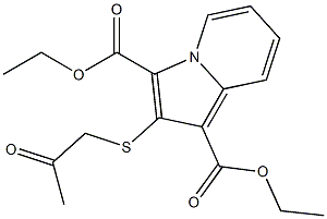 2-(2-Oxopropylthio)indolizine-1,3-dicarboxylic acid diethyl ester 구조식 이미지