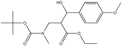 3-(4-Methoxyphenyl)-3-hydroxy-2-[[(tert-butoxycarbonyl)(methyl)amino]methyl]propanoic acid ethyl ester 구조식 이미지