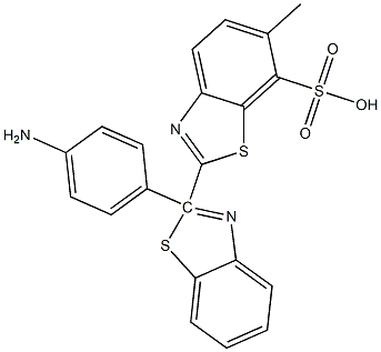 2-[2-(4-Aminophenyl)benzothiazolyl]-6-methyl-7-sulfobenzothiazole 구조식 이미지