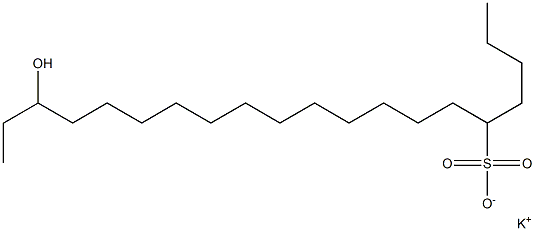 18-Hydroxyicosane-5-sulfonic acid potassium salt Structure