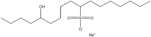 13-Hydroxyheptadecane-8-sulfonic acid sodium salt Structure