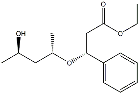 (R)-3-Phenyl-3-[(1S,3R)-1-methyl-3-hydroxybutoxy]propionic acid ethyl ester 구조식 이미지