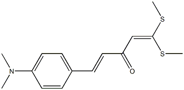 (E)-5-[4-(Dimethylamino)phenyl]-1,1-bis(methylthio)-1,4-pentadien-3-one 구조식 이미지