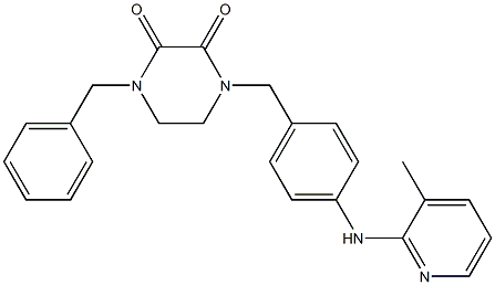 1-Benzyl-4-[4-[(3-methyl-2-pyridinyl)amino]benzyl]-2,3-piperazinedione Structure