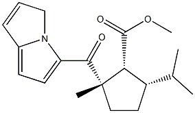 (1S,2R,3S)-3-Isopropyl-2-(methoxycarbonyl)-1-methyl-1-(pyrrolizinocarbonyl)cyclopentane 구조식 이미지