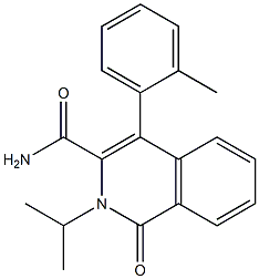 1-Oxo-2-isopropyl-4-(2-methylphenyl)-1,2-dihydroisoquinoline-3-carboxamide 구조식 이미지