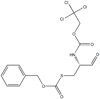 (R)-2-[(2,2,2-Trichloroethoxycarbonyl)amino]-3-[(benzyloxycarbonyl)thio]propanal 구조식 이미지