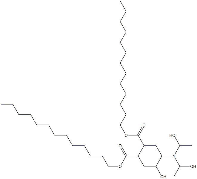 5-Hydroxy-4-[bis(1-hydroxyethyl)amino]-1,2-cyclohexanedicarboxylic acid ditridecyl ester 구조식 이미지