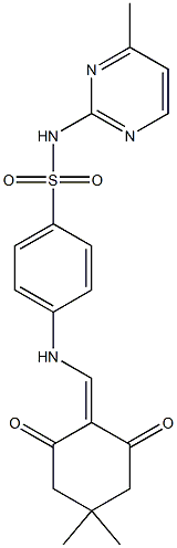 5,5-Dimethyl-2-(((4-(((4-methylpyrimidin-2-yl)amino)sulfonyl)phenyl)amino)methylene)cyclohexane-1,3-dione 구조식 이미지