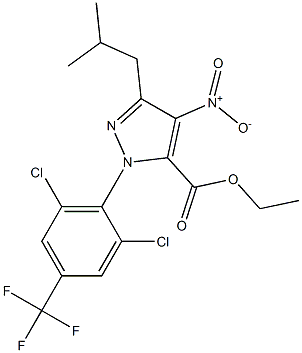 1-[2,6-DICHLORO-4-(TRIFLUOROMETHYL)PHENYL]-3-(2-METHYLPROPYL)-4-NITRO-1H-PYRAZOLE-5-CARBOXYLIC ACID ETHYL ESTER Structure