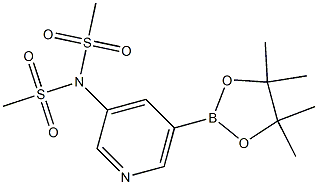 N-(methylsulfonyl)-N-(5-(4,4,5,5-tetramethyl-1,3,2-dioxaborolan-2-yl)pyridin-3-yl)methanesulfonamide 구조식 이미지