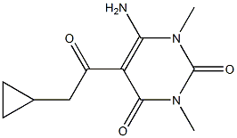 6-Amino-1,3-dimethyl-5-(2-cyclopropylacetyl)-2,4(1H,3H)-pyrimidinedione Structure