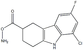 3-Amino-8-chloro-6-fluoro-2,3,4,9-tetrahydro-1H-carbazole-3-carboxylic acid 구조식 이미지