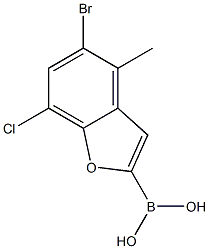 5-bromo-7-chloro-4-methylbenzofuran-2-ylboronic acid Structure
