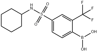 4-(N-Cyclohexylsulfamoyl)-2-trifluoromethylphenylboronic acid Structure