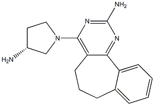 4-((3R)-3-amino-pyrrolidin-1-yl)-6,7-dihydro-5H-benzo[6,7]cyclohepta[1,2-d]pyrimidin-2-ylamine Structure