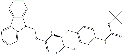 Fmoc-(4-T-BUTOXYCARBONYLAMINO)-L-PHENYLALANINE 구조식 이미지