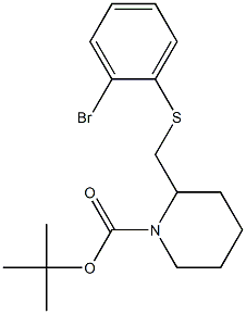 2-(2-Bromo-phenylsulfanylmethyl)-piperidine-1-carboxylic acid tert-butyl ester 구조식 이미지