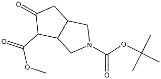 5-Oxo-hexahydro-cyclopenta[c]pyrrole-2,4-dicarboxylic acid 2-tert-butyl ester 4-methyl ester Structure