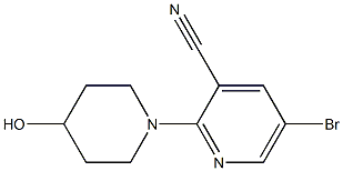 5-bromo-2-(4-hydroxypiperidin-1-yl)pyridine-3-carbonitrile Structure