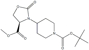 tert-butyl 4-((R)-4-(Methoxycarbonyl)-2-oxooxazolidin-3-yl)piperidine-1-carboxylate Structure