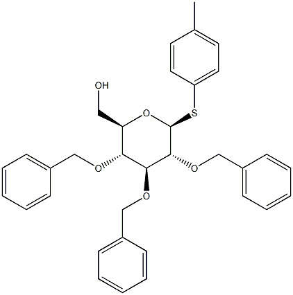 4-Methylphenyl 2,3,4-tri-O-benzyl-b-D-thioglucopyranoside 구조식 이미지