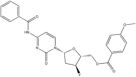 5'-O-Anisoyl-N4-benzoyl-3'-fluoro-2',3'-dideoxycytidine 구조식 이미지