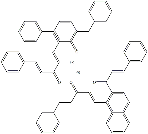 Tris (dibenzylideneacetone) dipalladium Dibenzylideneacetone 구조식 이미지