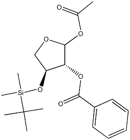 1-O-Acetyl-2-O-benzoyl-3-O-tert-butyldimethylsilyl-L-threofuranose 구조식 이미지