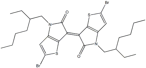 2,2'-Dibromo-4,4'-bis-(2-ethyl-hexyl)-4H,4'H-[6,6']bi[thieno[3,2-b]pyrrolylidene]-5,5'-dione Structure