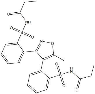 N,N'-((5-methylisoxazole-3,4-diyl)bis(2,1-phenylenesulfonyl))dipropionamide Structure