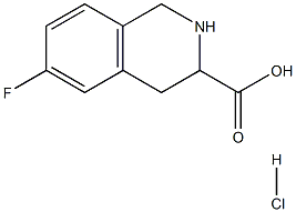 6-fluoro-1,2,3,4-tetrahydroisoquinoline-3-carboxylic acid hydrochloride Structure