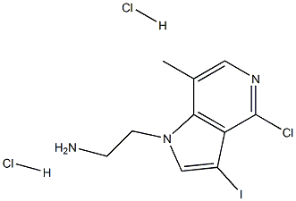 2-(4-Chloro-3-iodo-7-methyl-1H-pyrrolo[3,2-c]pyridin-1-yl)ethan-1-amine dihydrochloride 구조식 이미지