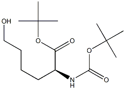 (S)-tert-Butyl 2-((tert-butoxycarbonyl)amino)-6-hydroxyhexanoate 구조식 이미지