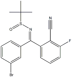 N-[(3-Bromophenyl)(2-cyano-3-fluorophenyl)methylene]-2-methyl-2-propanesulfinamide 구조식 이미지