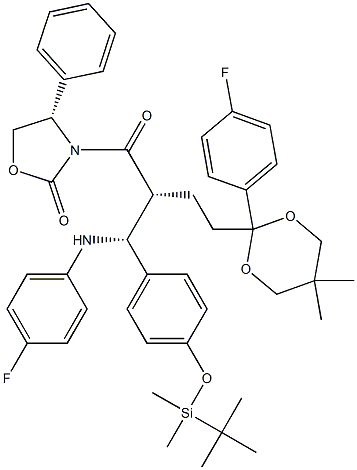 (4S)-3-[(2R)-2-[(R)-[4-[[(1,1-Dimethylethyl)dimethylsilyl]oxy]phenyl][(4-fluorophenyl)amino]methyl]-4-[2-(4-fluorophenyl)-5,5-dimethyl-1,3-dioxan-2-yl]-1-oxobutyl]-4-phenyl-2-oxazolidinone Structure